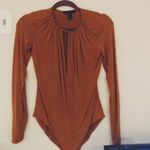 Mustard yellow keyhole bodysuit